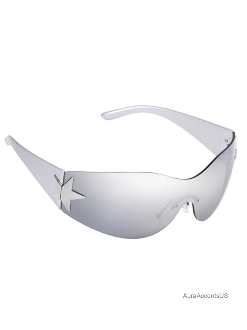 Rimless Wrap Around Sunglasses UV400 Y2K Shield Shades Unisex